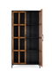 GINER Y COLOMER Vitrina 2 Puertas Madera de Mango Metal Negro Natural 180x90x40 cm